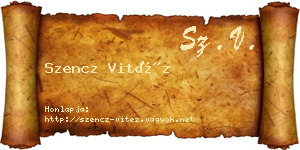 Szencz Vitéz névjegykártya